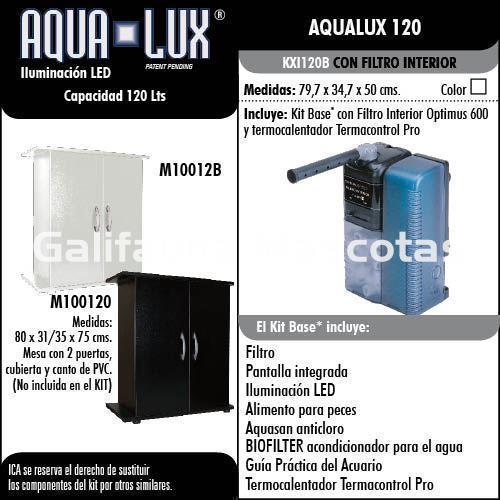 Kit Acuario Aqua-Lux 120 litros. Filtro optimus y Biopower. - Imagen 2