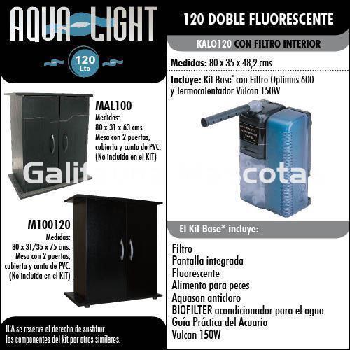 kit AquaLight 120 litros. Acuario 80 x 35 x 48,2. Todo incluido. - Imagen 2