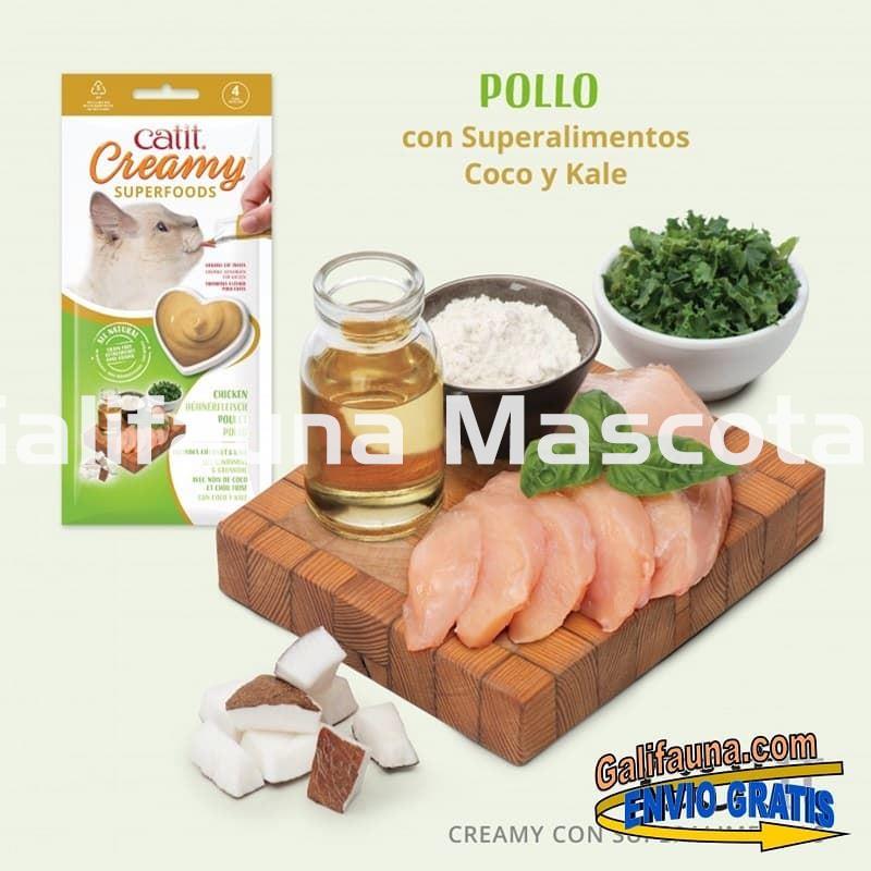 Pack de 48 Snacks CATIT CREAMY con SUPEALIMENTOS. SNACK CREMOSO de Pollo con Coco y Kale. - Imagen 1