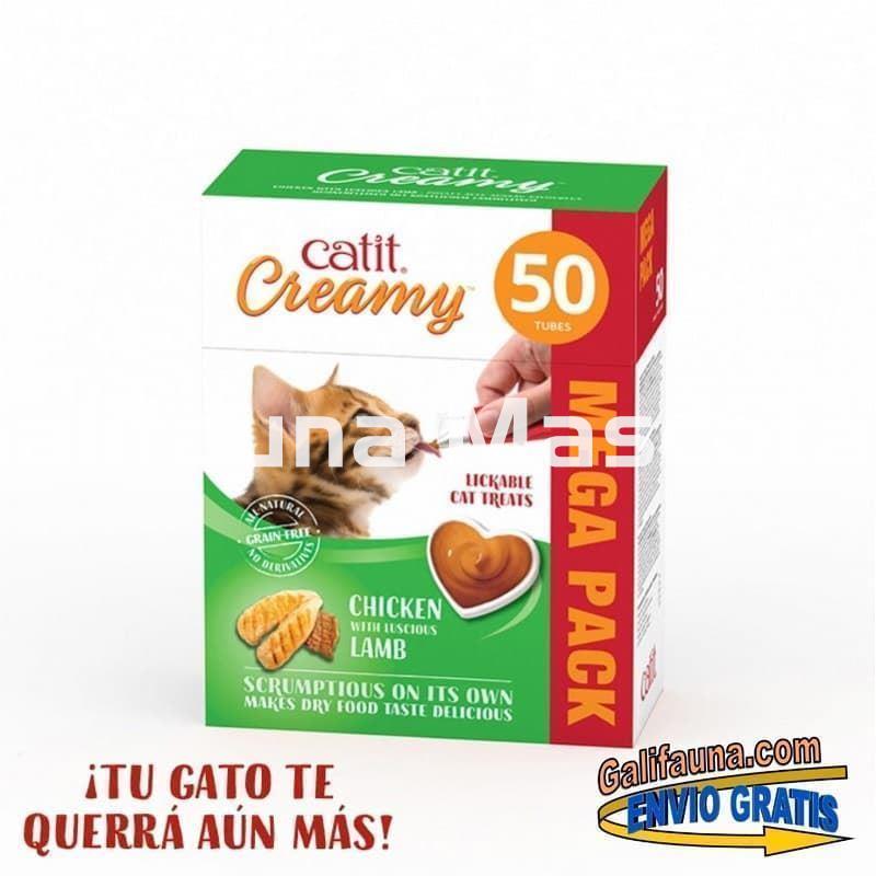 Pack de 50 Snacks CATIT CREAMY SNACK CREMOSO de POLLO Y CORDERO. - Imagen 2