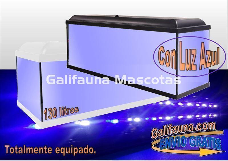 Acuario kit 130 Litros. Con luz azul. Efecto luz de luna. - Imagen 1