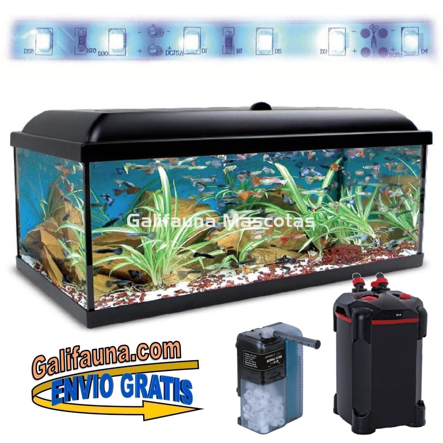 Acuario kit Aqualed 130 Litros. Filtro Optimus o Biopower. - Imagen 1