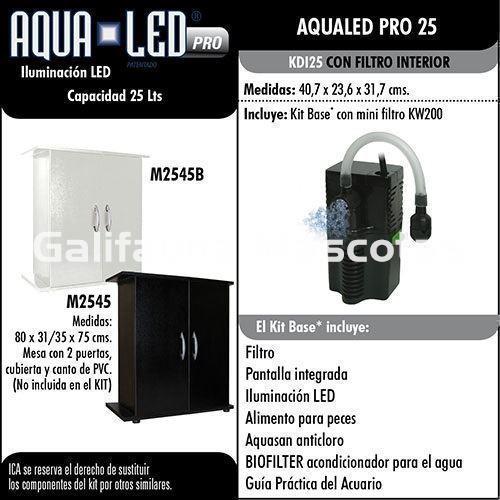 Acuario kit Aqualed 25 Litros. Filtro interior. - Imagen 3