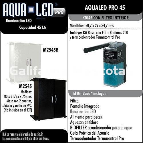 Acuario kit Aqualed 45 Litros. Filtro interior. - Imagen 3