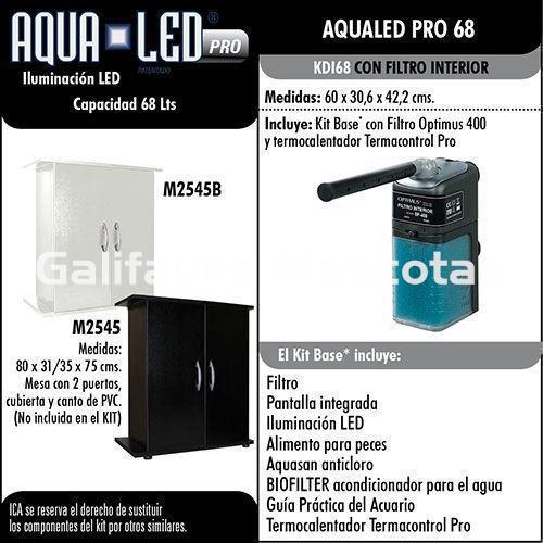 Acuario kit Aqualed 68 Litros. Filtro Optimus - Imagen 3