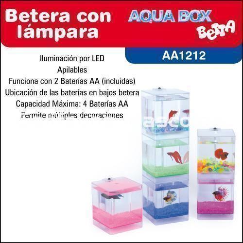 Betera / pecera Aqua Box AA1212. Con luz de LED. 1,3 litros. - Imagen 2