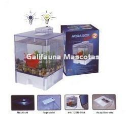 Betera / pecera Aqua Box AA1515. Con lux de 2 LED.  3 litros. USB - Imagen 2