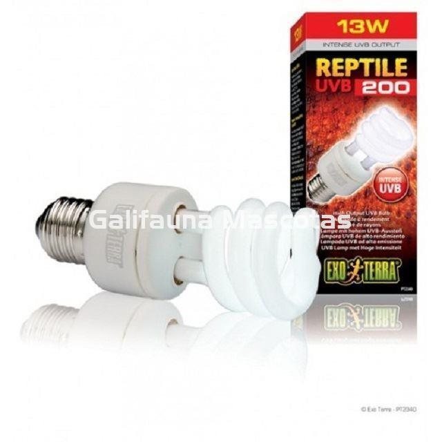 Bombilla UVB intense para terrarios UVB 200 intensidad máxima  de EXO TERRA. Lámpara bajo consumo. - Imagen 1