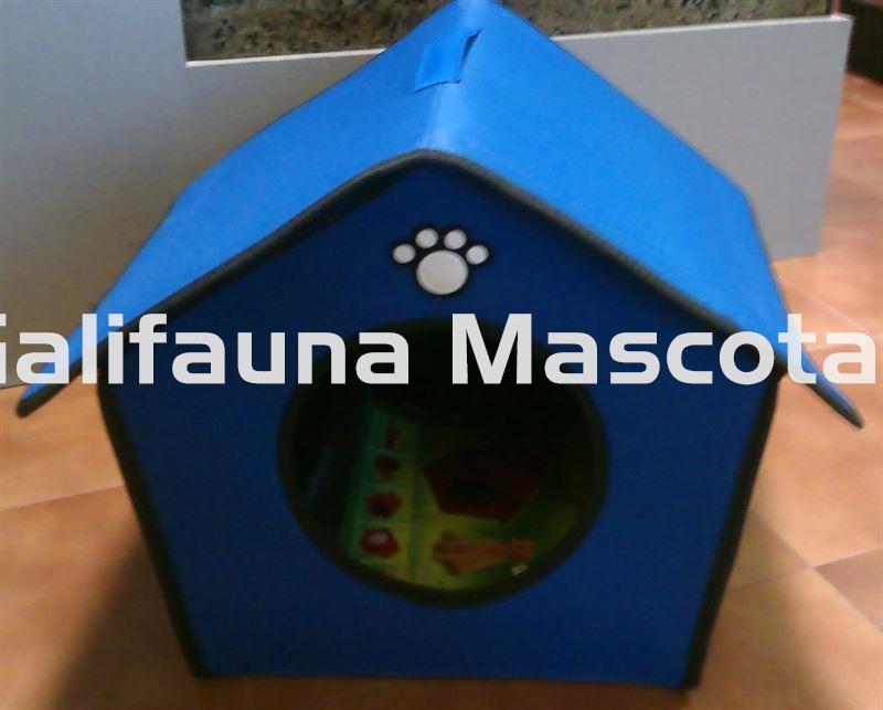 Caseta de lona azul para perro mediano o pequeño. - Imagen 1