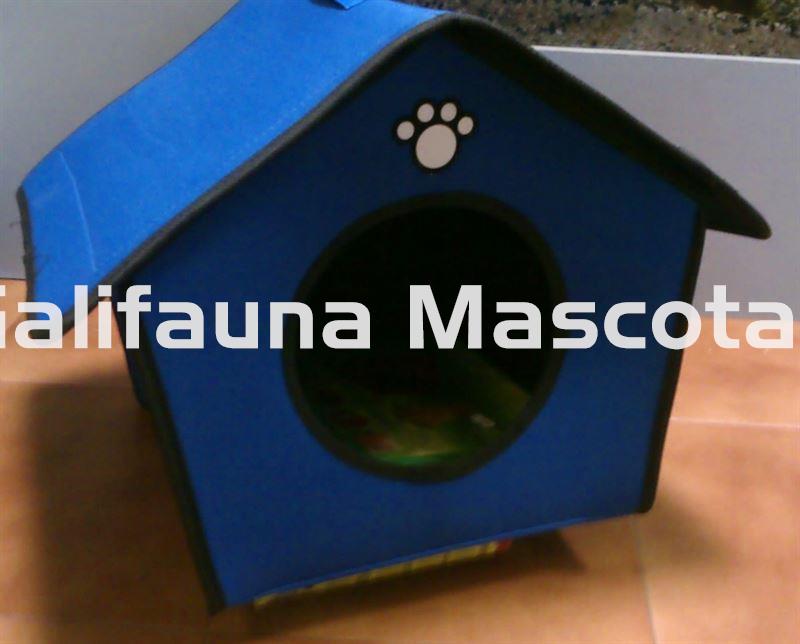 Caseta de lona azul para perro mediano o pequeño. - Imagen 2