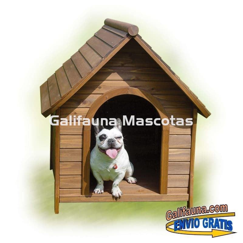 Caseta de madera natural para perro L78 x F89 x A85 Cms. - Imagen 1