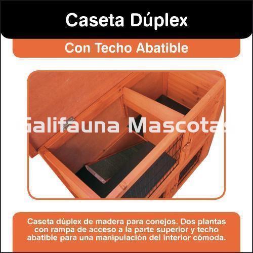 Caseta de madera para conejo duplex. 91x45x80. - Imagen 2