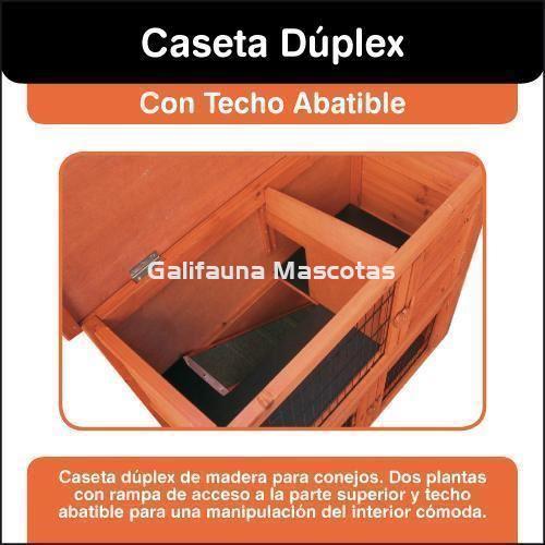 Caseta de madera para conejo duplex. 91x45x80. - Imagen 2