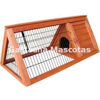 Caseta de madera para conejos "prisma" 100x50x43 - Imagen 1