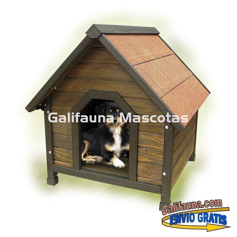 Caseta madera con techo impermeable para perro L72 x F76 x A72 Cms. - Imagen 1