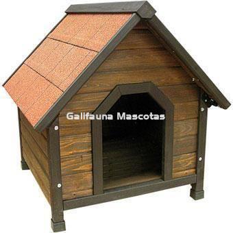 Caseta madera con techo impermeable para perro L72 x F76 x A72 Cms. - Imagen 2