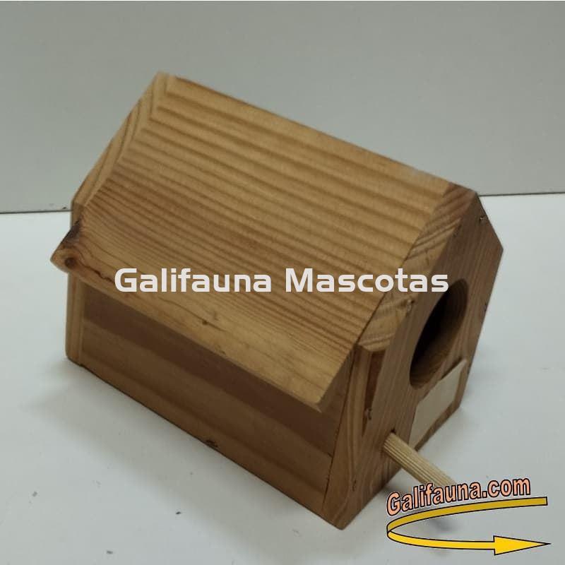 Casita NIDO de madera modelo Casita. Para pequeños pájaros. Con tapa abatible. - Imagen 3