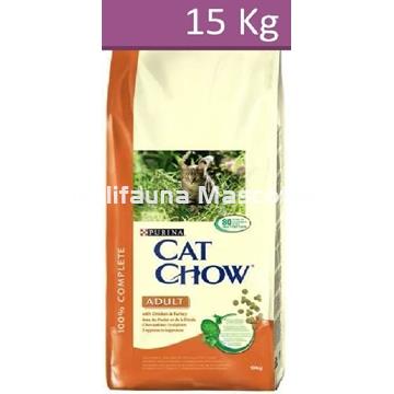 CAT CHOW pavo y pollo. Para gatos adultos, con pavo y pollo. - Imagen 1