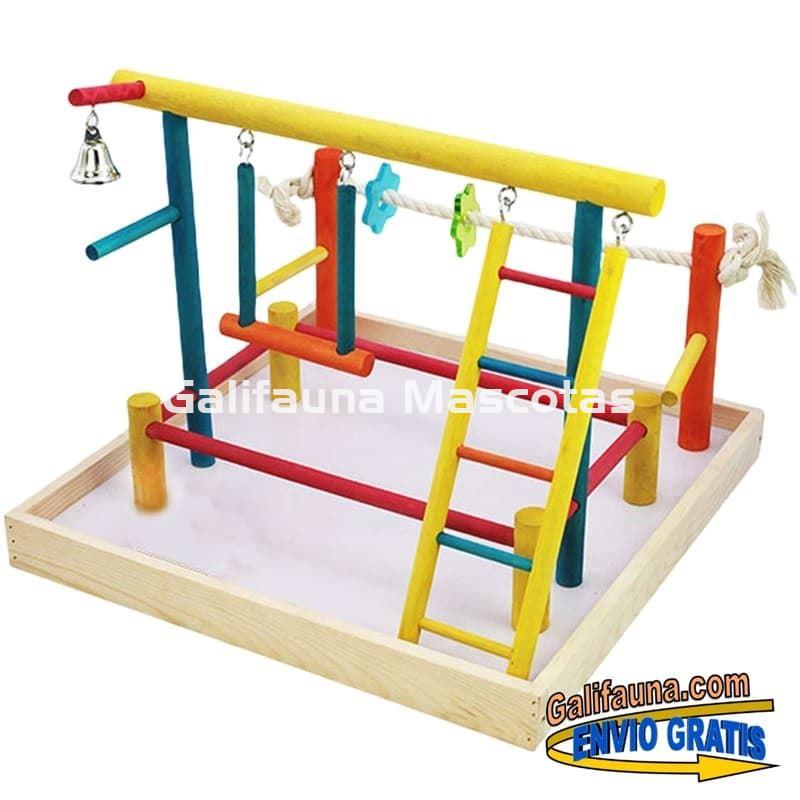 Centro de entrenamiento y juegos. Gimnasio grande para pájaros 35 cm. - Imagen 2