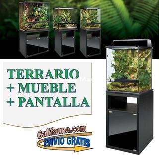 COMBO Pro Terrarium + Mesa + Sistema de iluminación.  45x45 cm en varias alturas. - Imagen 1