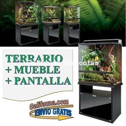 COMBO Pro Terrarium + Mesa + Sistema de iluminación. 90x45 cm en varias alturas. - Imagen 1