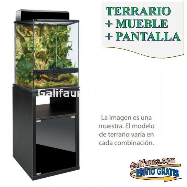 COMBO Terrario + Mesa + Sistema de iluminación. 45x45 cm en varias alturas. - Imagen 2