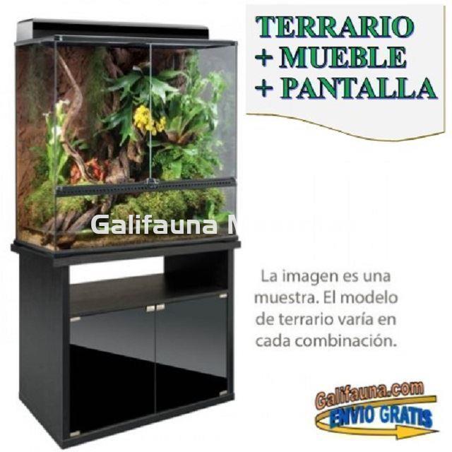 COMBO Terrario + Mesa + Sistema de iluminación. 90x45 cm en varias alturas. - Imagen 2