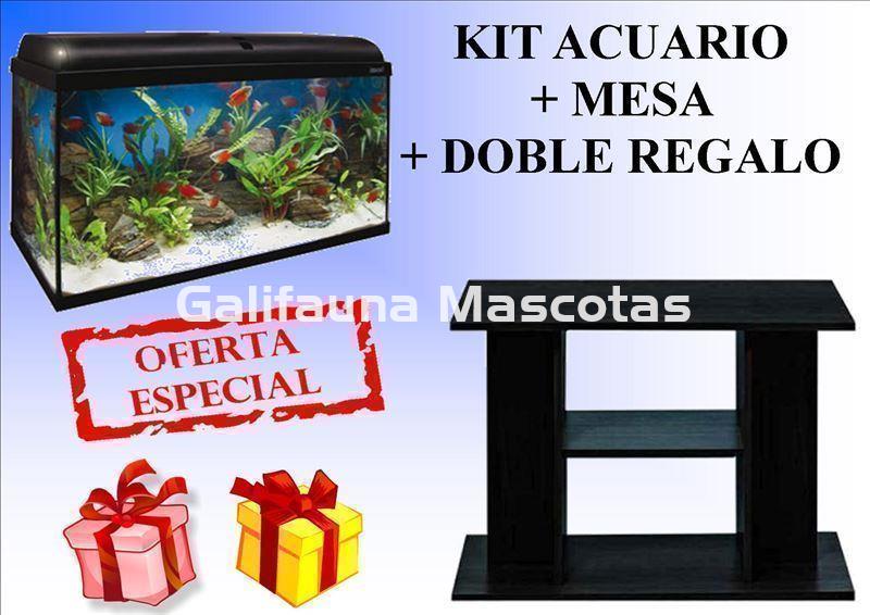 CONJUNTO KIT AQUALIGHT 100 litros + MESA + DOBLE REGALO. - Imagen 1