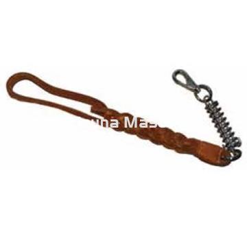 Correa de cuero trenzada con muelle. - Imagen 1