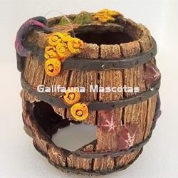 Decoración Barril agujereado con corales. - Imagen 1