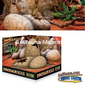 Decoración refugio HUEVOS DINOSAURIO para terrarios. REFUGIOS FÓSILES para reptiles y anfibios. - Imagen 2