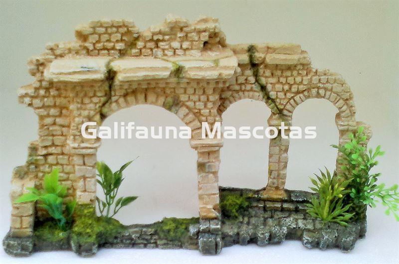 Decoración ruinas romanas triple arco. 25x6,5x15 cm - Imagen 3