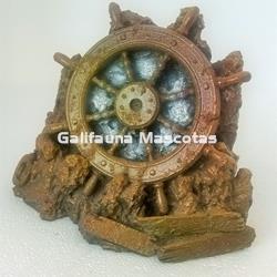 Decoración Timón sobre roca grande. - Imagen 1