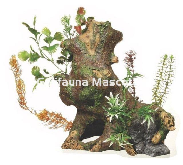 DOBLE Decoración GIGANTE Tronco con plantas.  Ornamento especial para acuarios grandes. - Imagen 2