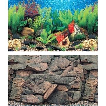 Fondo de acuario doble Rocas 3D / Plantas. Alto 49 cm. - Imagen 2