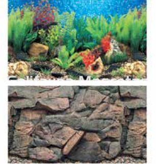 Fondo de acuario doble Rocas 3D / Plantas. Alto 49 cm. - Imagen 4