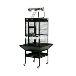 Jaula grande para pajaros con percha y comederos exteriores. Jaulon para Loros. - Imagen 2