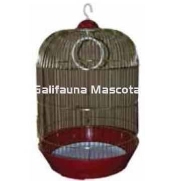 Jaula para pajaros redonda dorada. 33 x 53 cm - Imagen 1