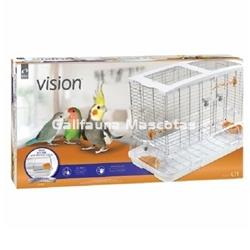 Jaula VISION. Modelo L11 de 75 x 38 x 54,5 cm. Alambre grueso. "La jaula mas limpia del mercado" - Imagen 2