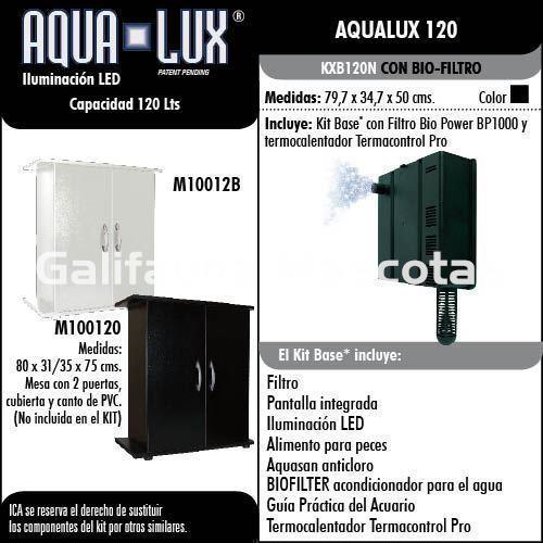 Kit Acuario Aqua-Lux 120 litros. Filtro optimus y Biopower. - Imagen 3