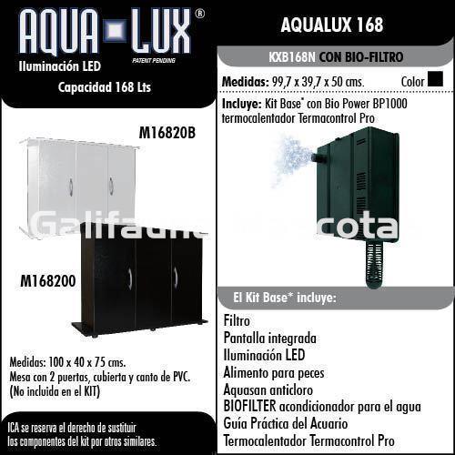 Kit Acuario Aqua-Lux 168 litros. Filtro Biopower y Turbojet. - Imagen 3