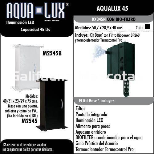 Kit Acuario Aqua-Lux 45 litros. Filtro optimus y Biopower. - Imagen 4