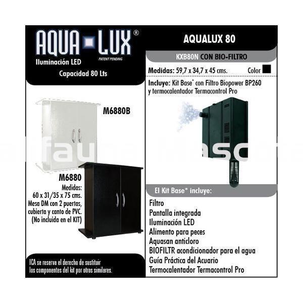 Kit Acuario Aqua-Lux 80 litros. Filtro optimus y Biopower. - Imagen 4