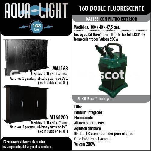 Kit acuario Aqualight 168 litros. Kit completo. - Imagen 3