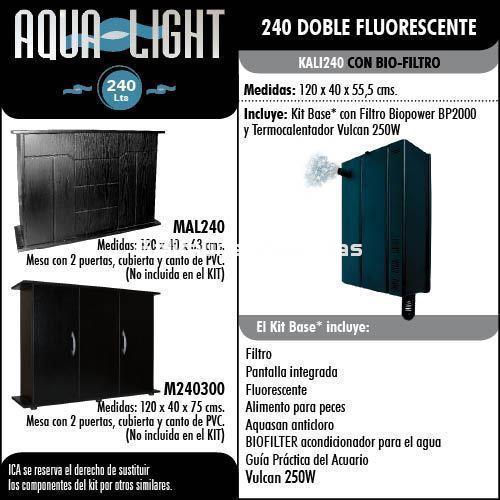 Kit acuario Aqualight 240 litros. Kit completo. - Imagen 2