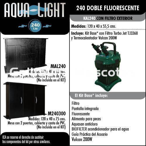 Kit acuario Aqualight 240 litros. Kit completo. - Imagen 3