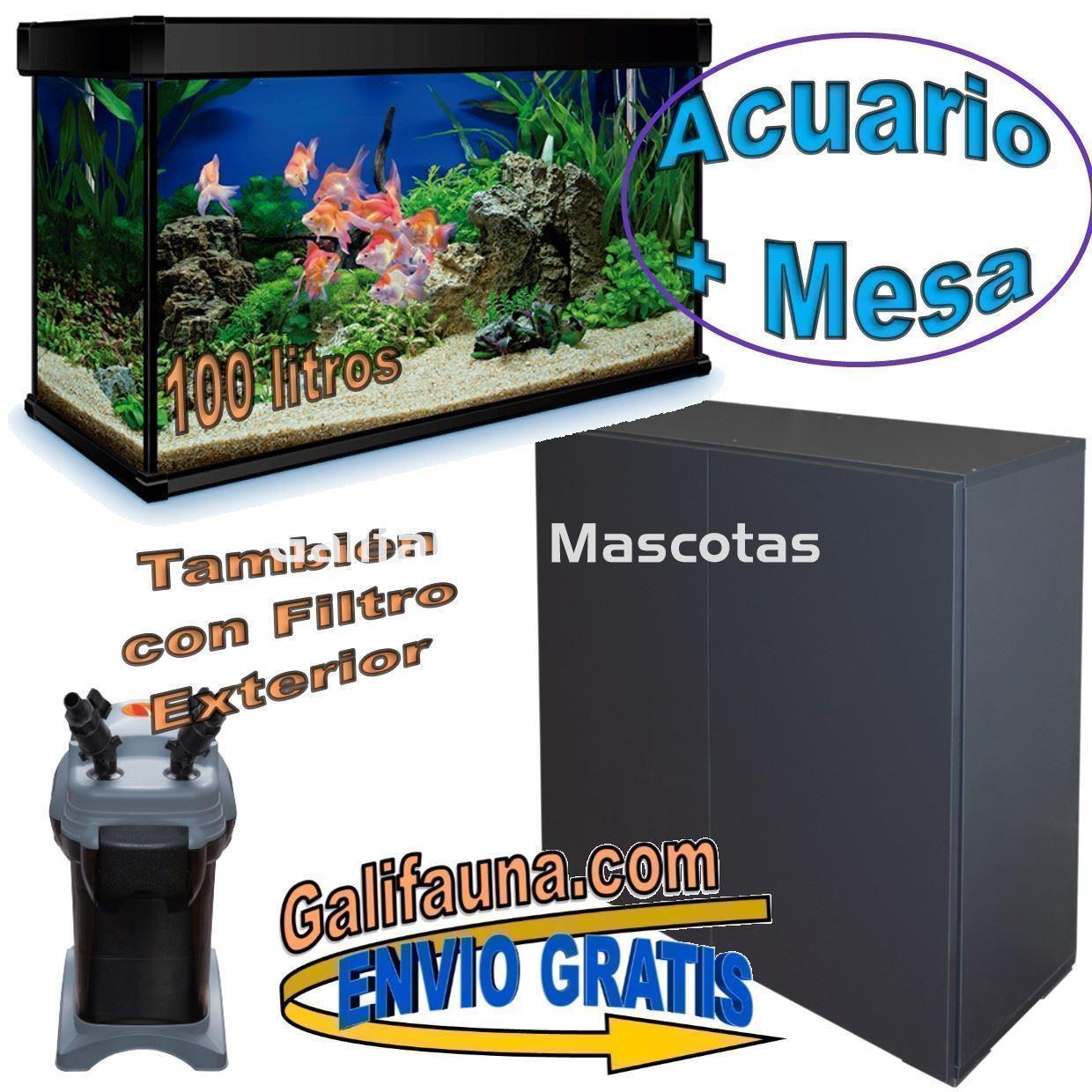 KIT ACUARIO de 100 litros AQUALUXPRO + MESA con filtro interior o exterior