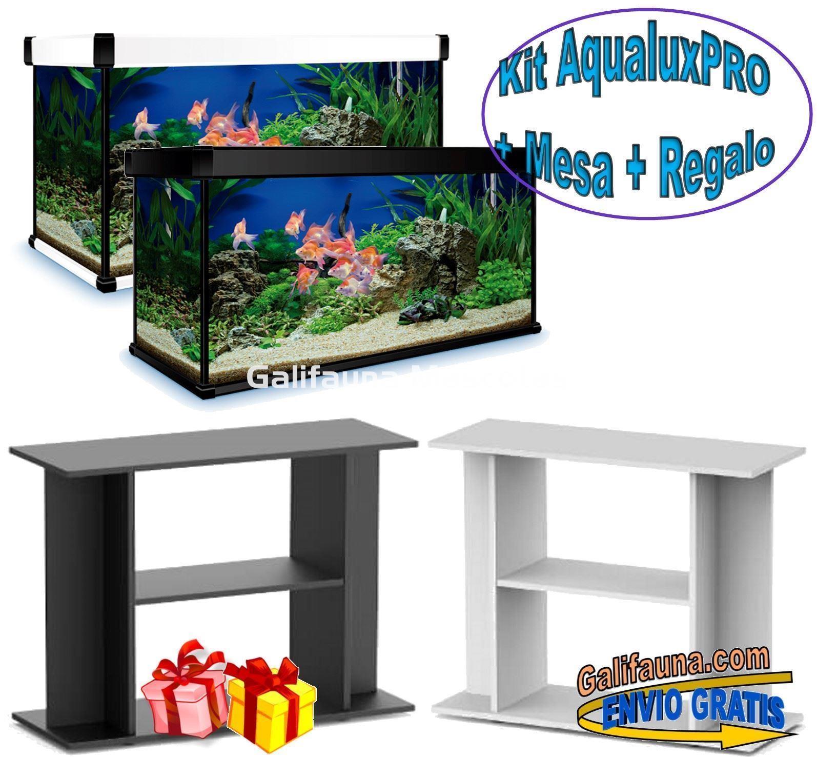 KIT ACUARIO de 100 litros AQUALUXPRO + MESA + DOBLE REGALO. - Imagen 1