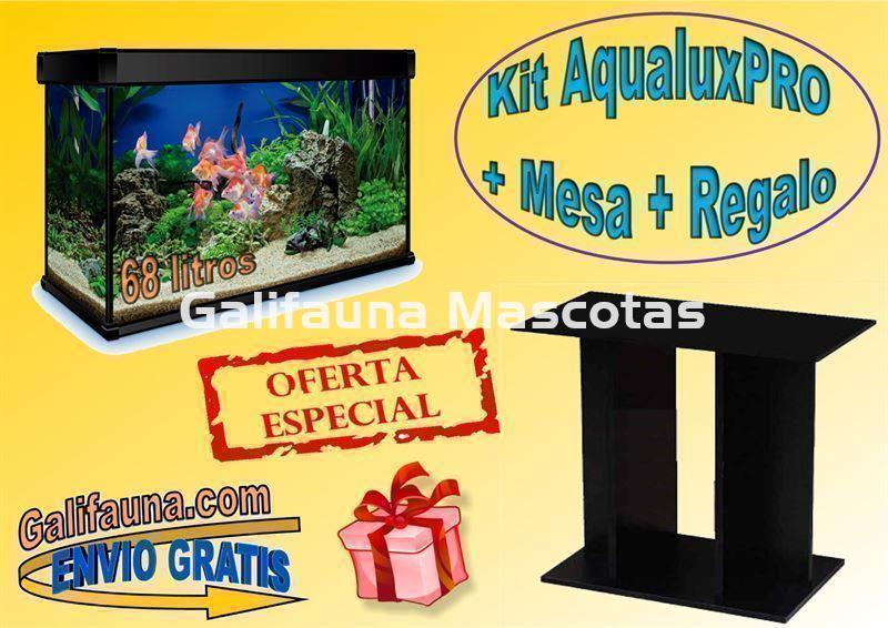 KIT ACUARIO de 100 litros AQUALUXPRO + MESA + DOBLE REGALO. - Imagen 2