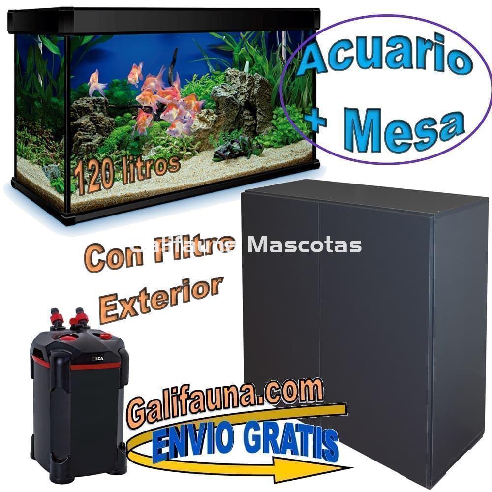 KIT ACUARIO de 120 litros AQUALUXPRO + MESA con FILTRO EXTERIOR. - Imagen 2